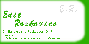 edit roskovics business card